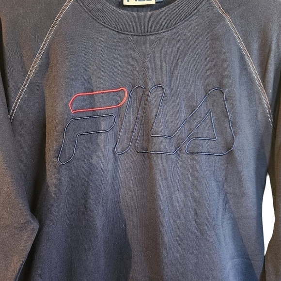 Fila blue long-sleeve pull-on crew-neck  sweater top - Picture 3 of 12